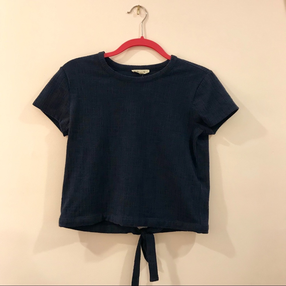 Madewell Navy Verse Tie Back Top